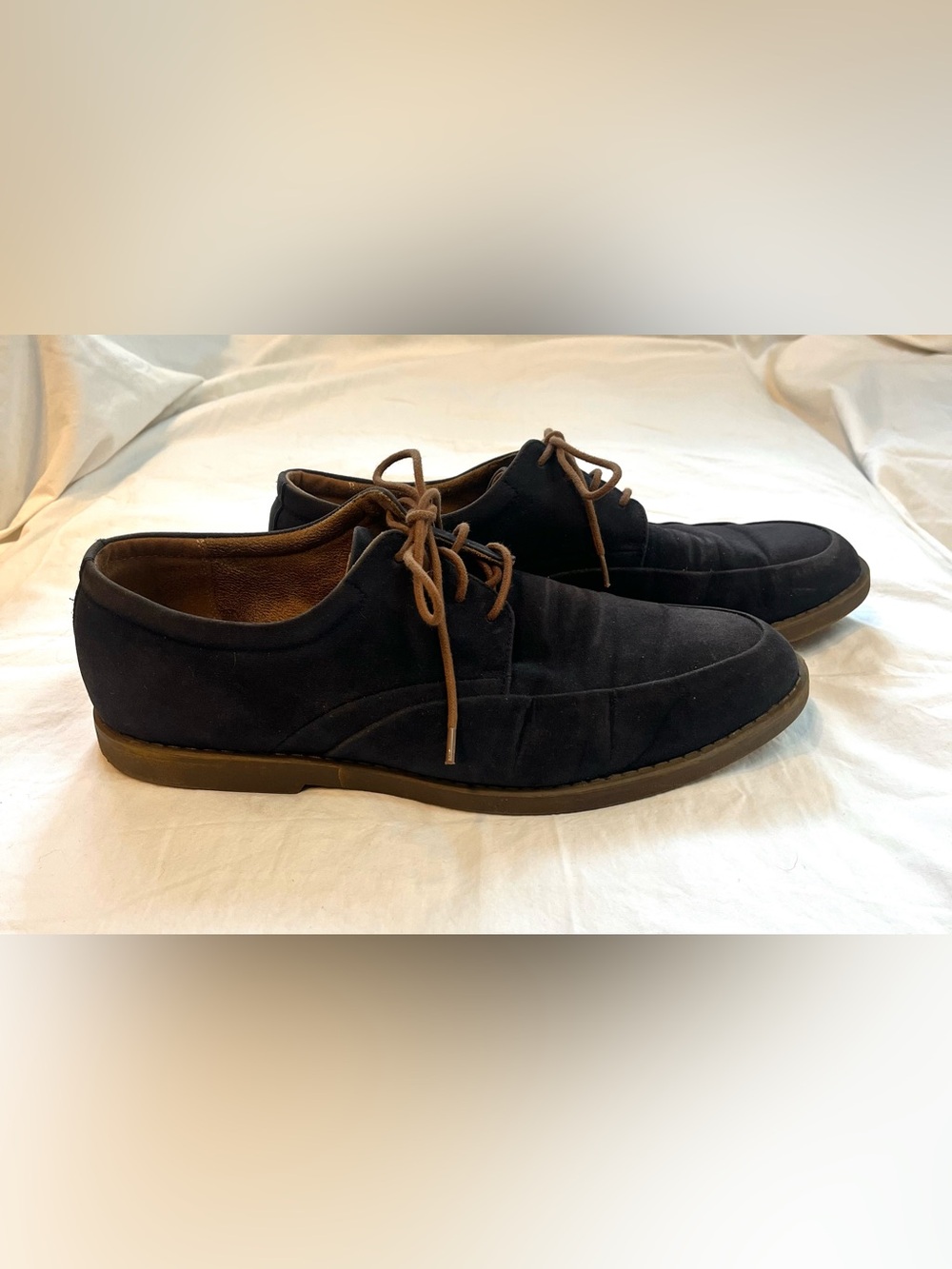 Calvin Klein Men's Dark Brown Suede Lace-Up Oxford Dress Shoes